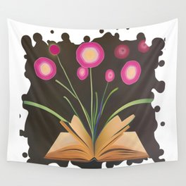 Flowers growing out of a book Wall Tapestry