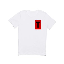 Letter T (Black & Red) T Shirt