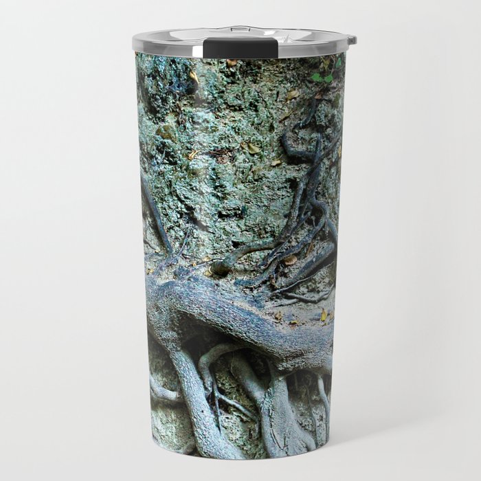 Tree Trunk Roots Texture Natural Abstract Travel Mug