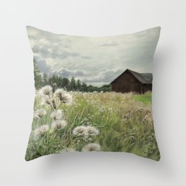 The Barn on the Meadow Throw Pillow