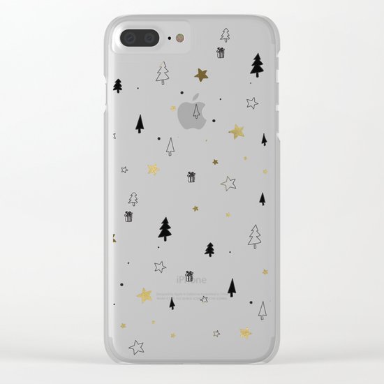 Christmas Pattern Clear iPhone Case
