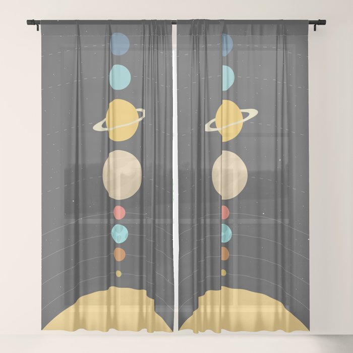 Solar System Sheer Curtain By Artprink Society6