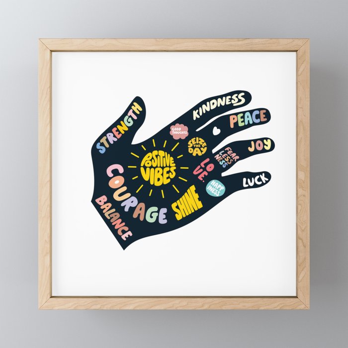 Positivity – Helping Hand Framed Mini Art Print