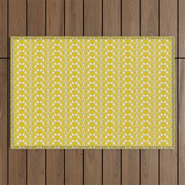 Snow Drops on Mustard Yellow Outdoor Rug