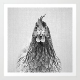 Chicken - Black & White Art Print