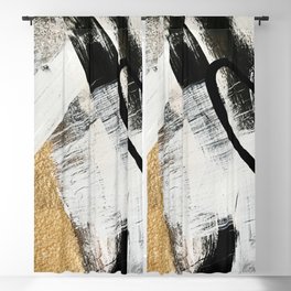 Armor [9]: a minimal abstract piece in black white and gold by Alyssa Hamilton Art Blackout Curtain