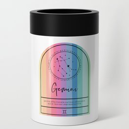 Gemini Zodiac | Rainbow Stripe Can Cooler
