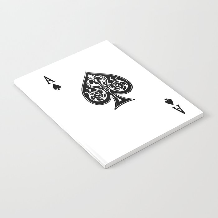 Ace Spades Spade Playing Card Game Minimalist Design Notebook By Minimalisteez Society6