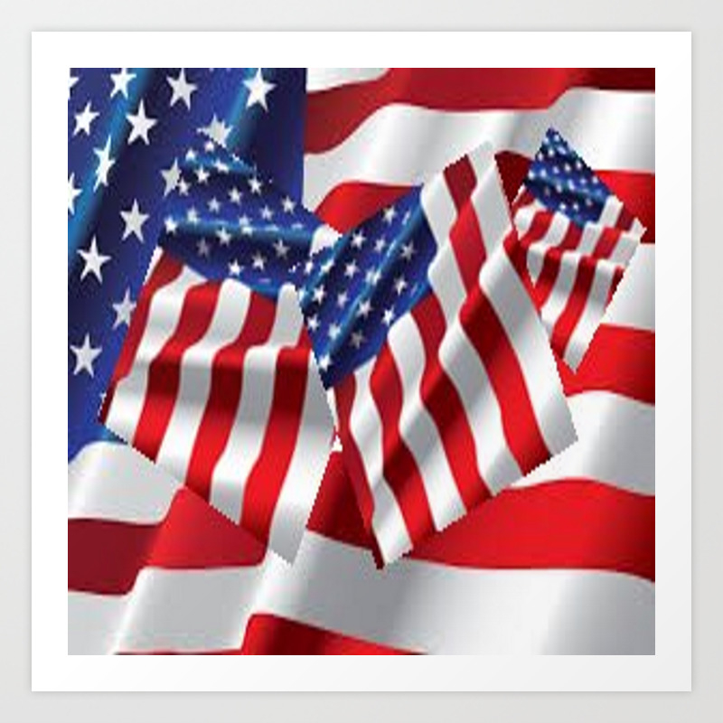 Patriotic American Flag Abstract Art Art Print By Sharlesart