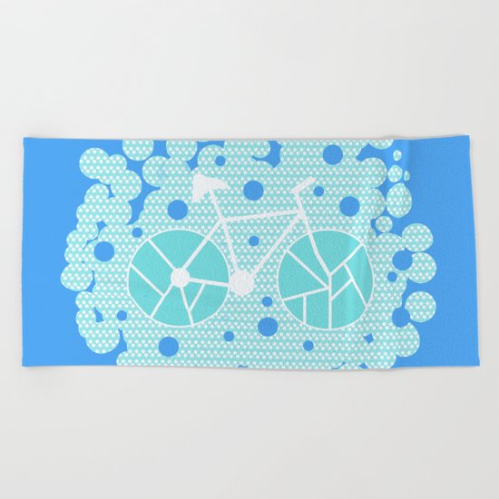 Bubbly bike Beach Towel