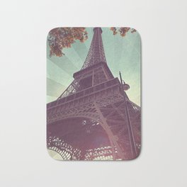 Eiffel Tower Paris Bath Mat | Green, Urban, Travelphotography, France, Eiffeltower, Color, Digital, Vintage, Travel, Cute 