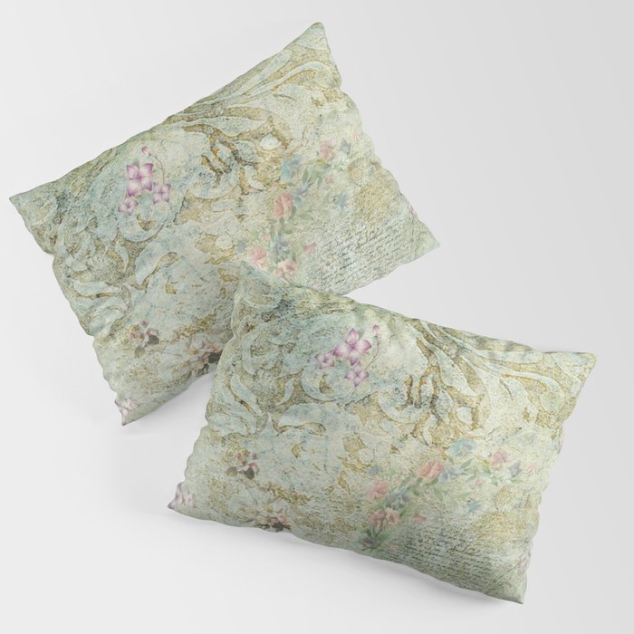 Vintage French Floral Wallpaper Pillow Sham