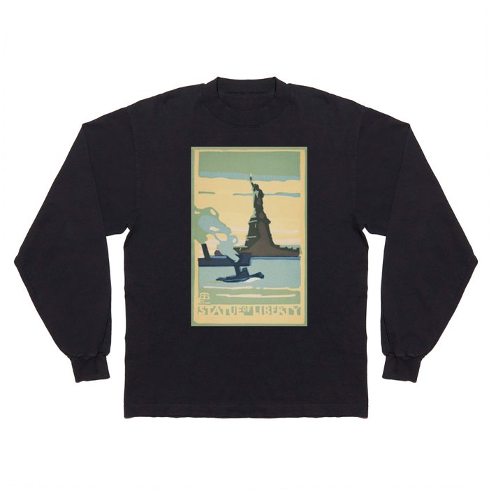 Statue Of Liberty Rachael Robinson Elmer Nyc New York City Art Poster Long Sleeve T Shirt