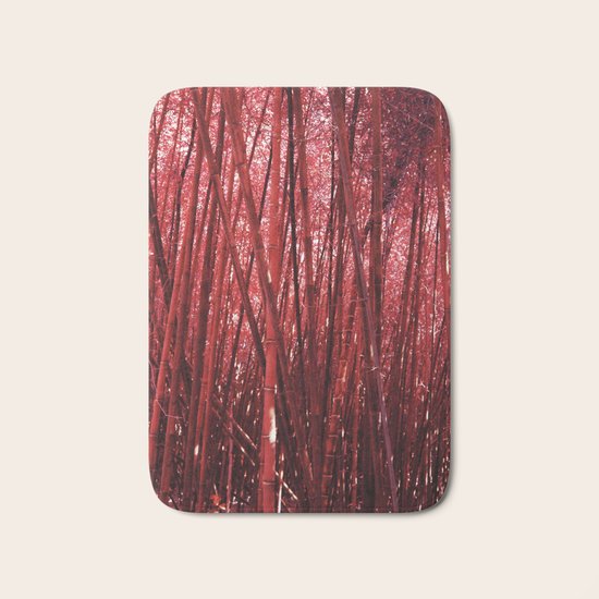 Red Bamboo Bath Mat