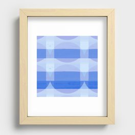 A Touch Of Indigo - Soft Geometric Minimalist Blue Recessed Framed Print