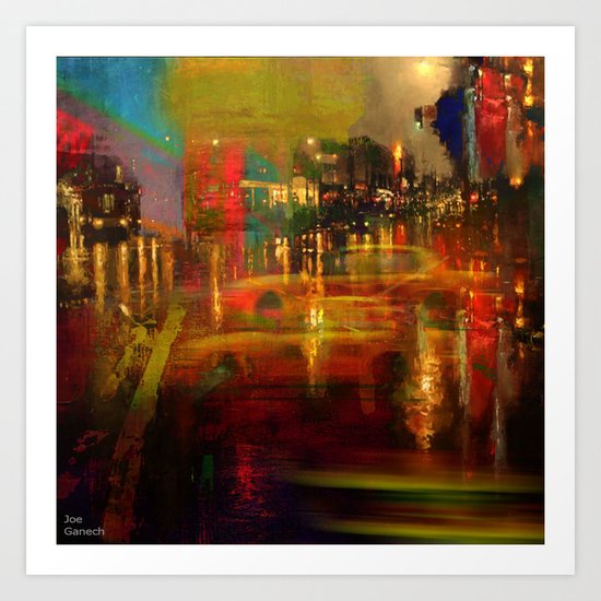The yellow city of taxis Art Print