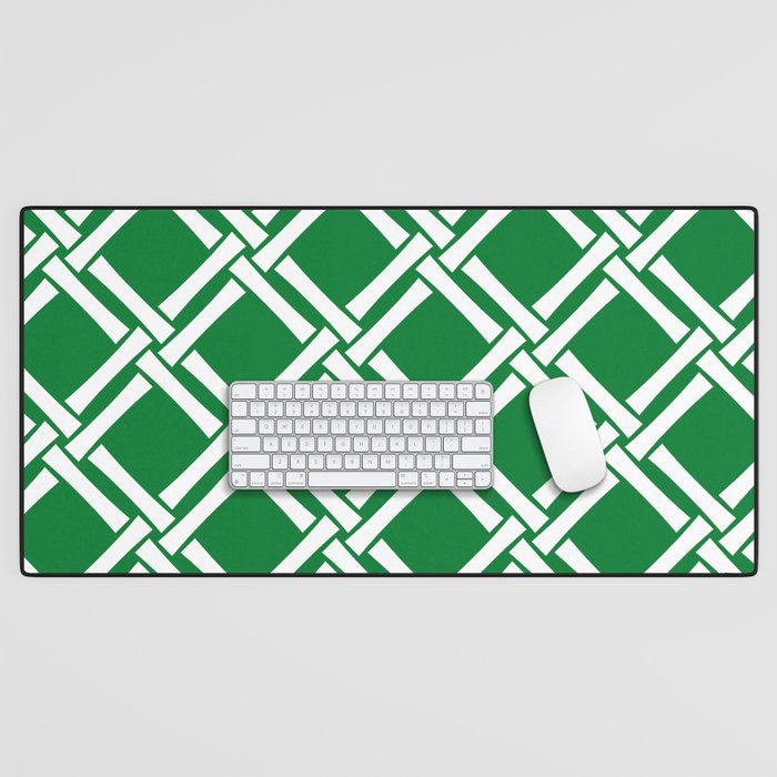 Classic Bamboo Trellis Pattern 232 Green Desk Mat