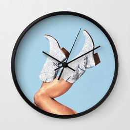 These Boots - Glitter Blue Wall Clock