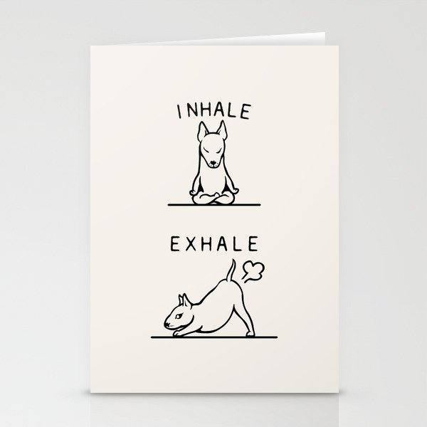 Inhale Exhale  Bull Terrier Stationery Cards