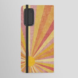Shine On | Boho Sun Ray Design | Yellow and Pink Sunshine Illustration Android Wallet Case