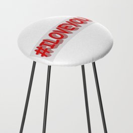 Cute Expression Design "#ILOVEYOU". Buy Now Counter Stool