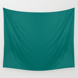 Dark Aqua Green Solid Color Pantone Tidepool 18-5619 TCX Shades of Blue-green Hues Wall Tapestry