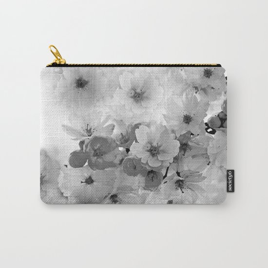 CHERRY BLOSSOMS IN BLACK AND WHITE Carry-All Pouch