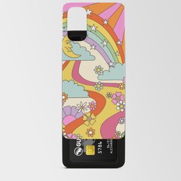 retro hippie boho print  Android Card Case | Trippy, Vintage, Psychodelic, Lsd, Hippies, Graphicdesign, Curated, Floral, Moon, 60S 