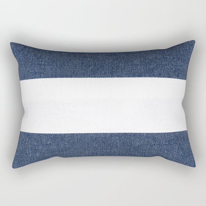 Nautical Blue & White Stripes Rectangular Pillow
