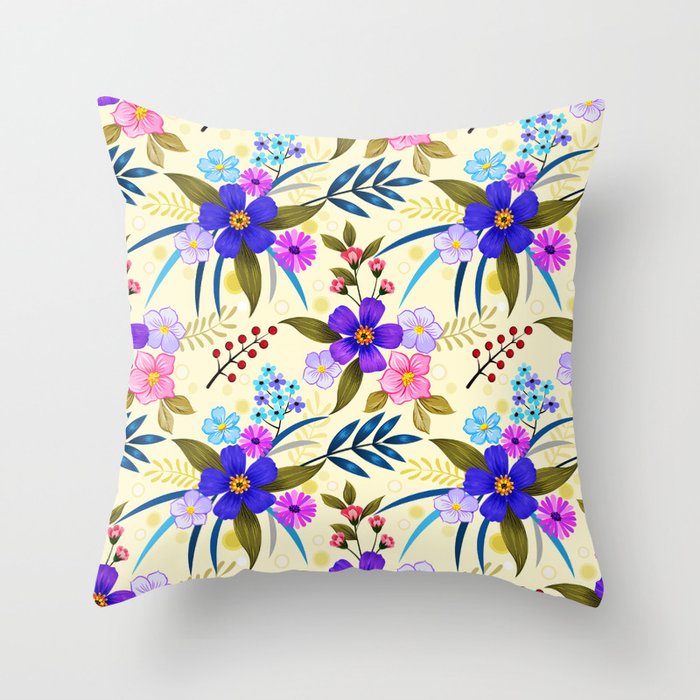 Wonderful Spring Flowers Throw Pillow
