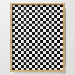 White and Black Checkerboard Serving Tray