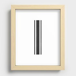 Grain Sack Stripe (Black) Recessed Framed Print