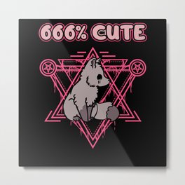 666 Cute Kawaii Satanic Goth Metal Print