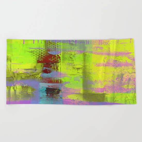 Abstract Thoughts 3 - Textured painting Beach Towel