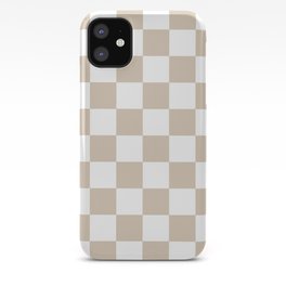 Brown, Beige: Checkered Pattern iPhone Case | Home, Pattern, Checker, Cream, Decor, Design, Grid, Brown, Chequer, Palette 