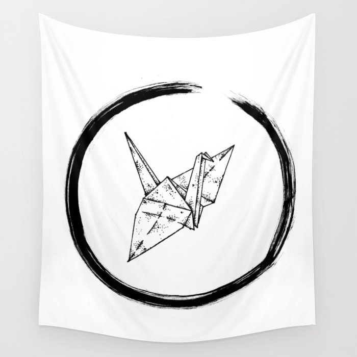 Paper crane Wall Tapestry
