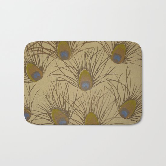 Peacock Screenprint Bath Mat