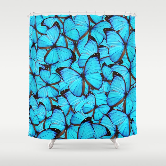 Blue Butterflies Shower Curtain