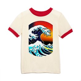  The Great Wave | outrun style Kids T Shirt
