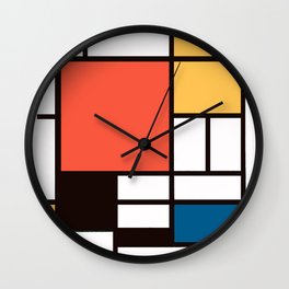 Mondrian 2 Wall Clock | Digital, Johnnormanstewart, Painting, Minimalism, Mondrian2, Abstract, Mondrian, Digitalart, Design, Other 