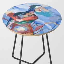 FIGURE IN BLUE BACKGROUND - by Amnon Michaeli Side Table