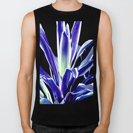 Indigo Blue Flower Biker Tank