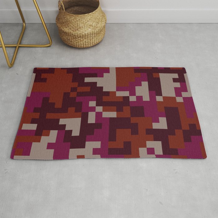 Red Pixel Camouflage Pattern Rug By Productpics Society6