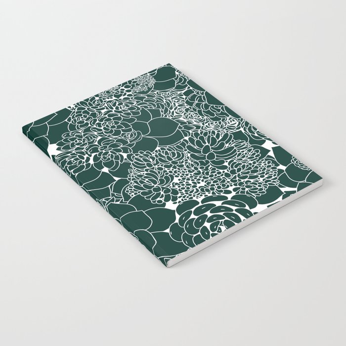 Succulent Line Drawing- Sansevieria Green Notebook