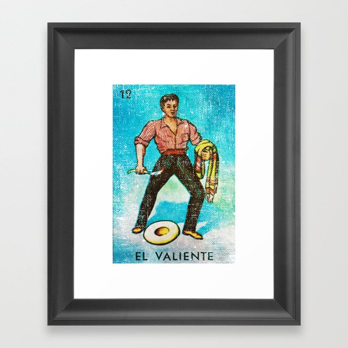 El Valiente Mexican Loteria Bingo Card Framed Art Print By Casa De Loteria Society6