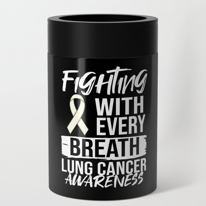Lung Cancer Ribbon White Awareness Survivor Can Cooler