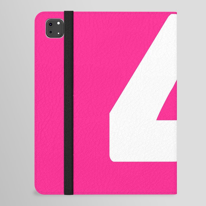 4 (White & Dark Pink Number) iPad Folio Case