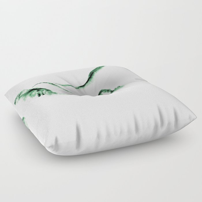 Silence In The Green Floor Pillow