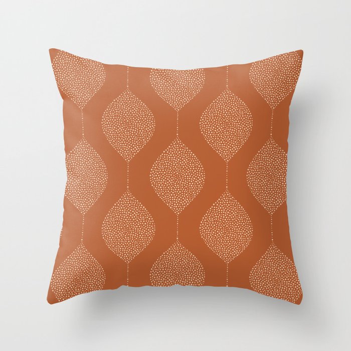 stippled droplets - ginger Throw Pillow