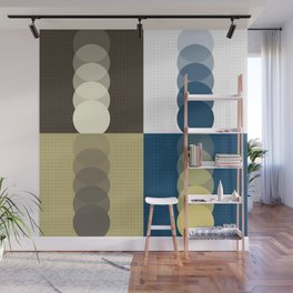 Grid retro color shapes patchwork 4 Wall Mural